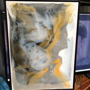 Abstract Gold and Gray Art Piece
